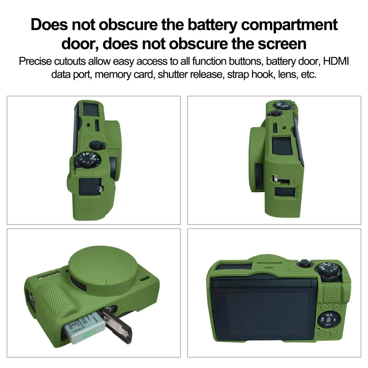 Easy Hood Green Silicone Camera Case for Canon Powershot G7X Mark III | Protects from Dust, Bumps, and Scratches - view 5