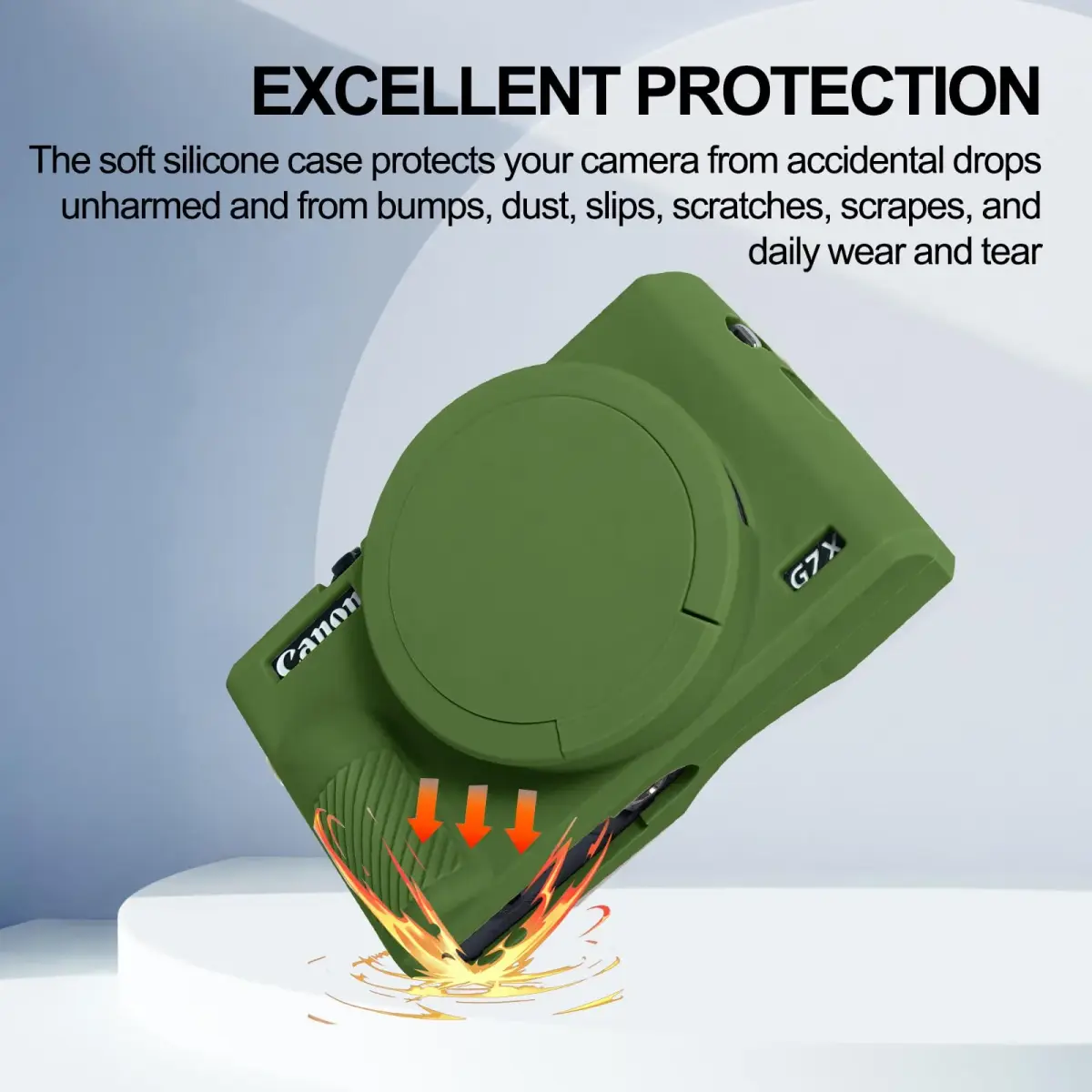 Easy Hood Green Silicone Camera Case for Canon Powershot G7X Mark III | Protects from Dust, Bumps, and Scratches - view 3