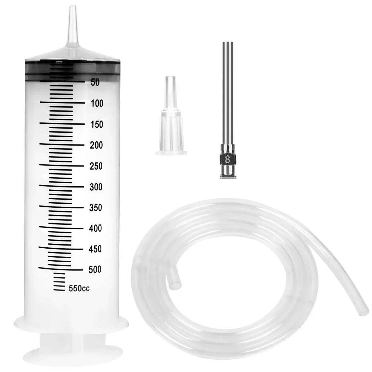 A AKRAF 500ml Large Syringe with 70cm Tube, Sterile Industrial Syringe | Accurate Liquid Dispensing for Crafts & Labs - main product image