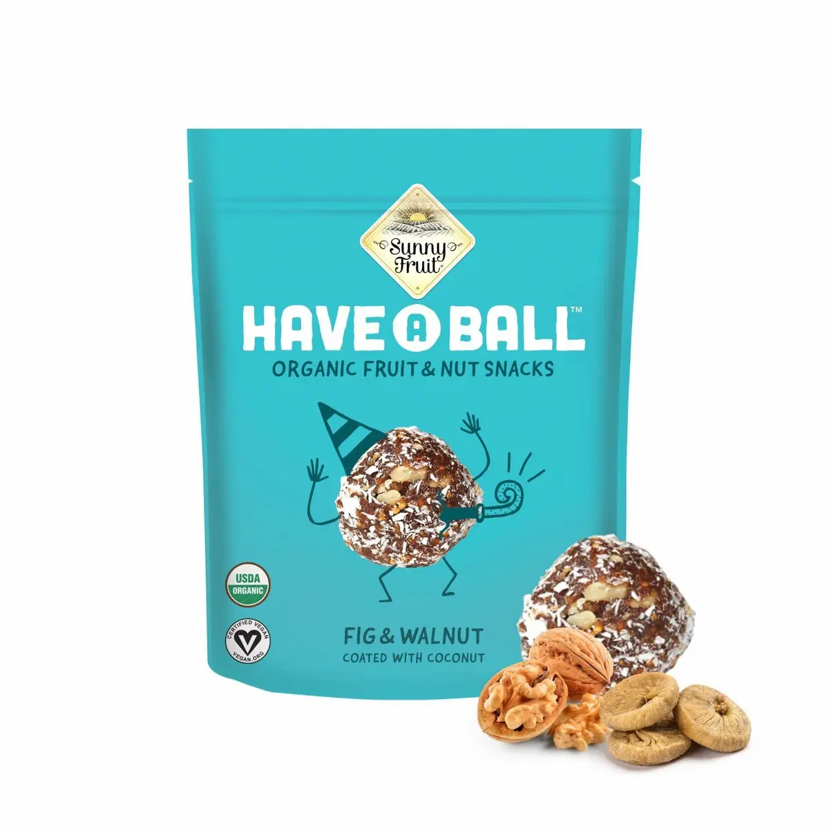 Sunny Fruit 100% RAW Fruit & Nut Snacks, Fig & Walnut | Organic, Vegan, Gluten-Free, Kosher (4.4oz) - main product image