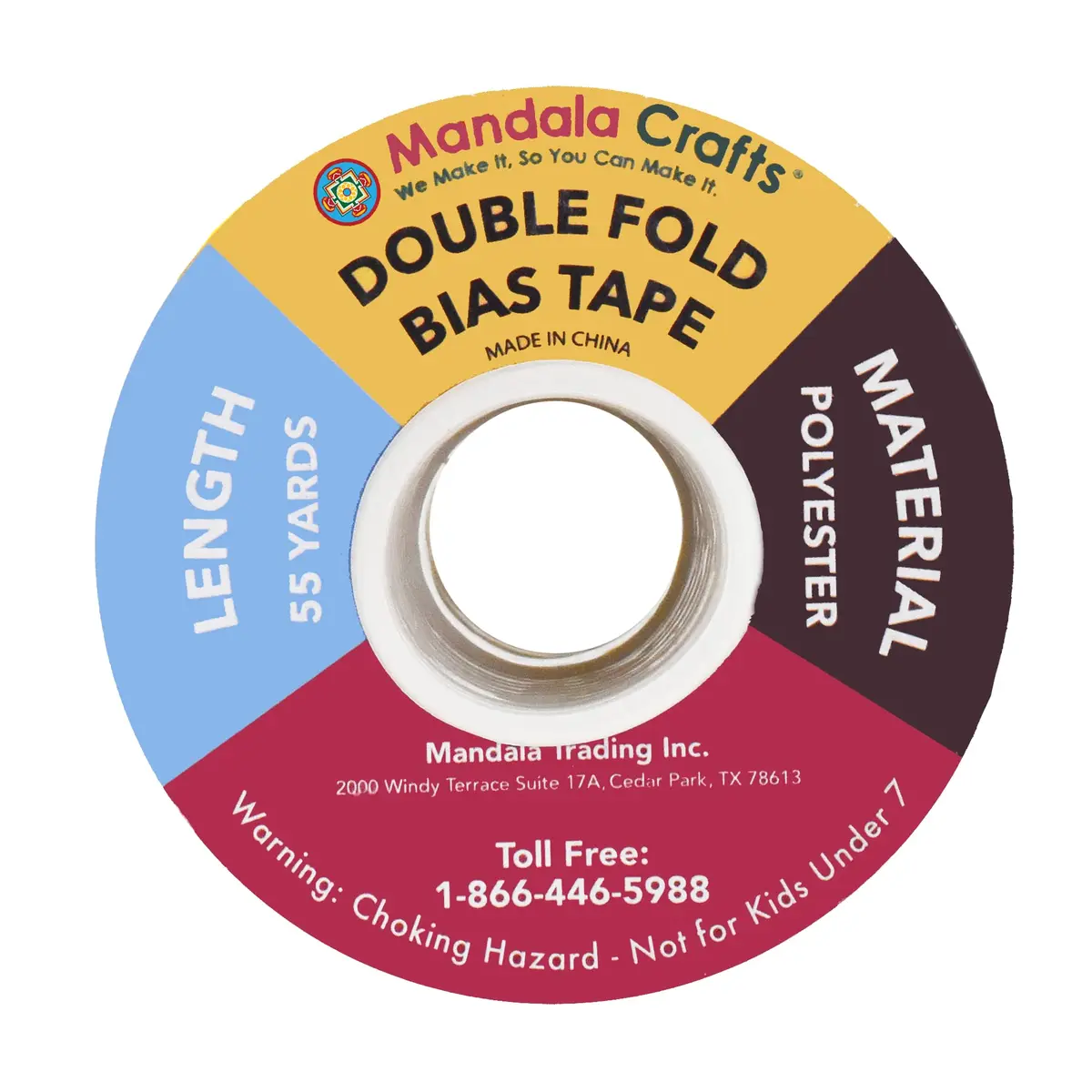 Mandala Crafts 55 Yds 1/2 Inch Black Double Fold Bias Tape for Sewing | Heavy Duty, Washable, Perfect for Garments & Home Decor - view 9