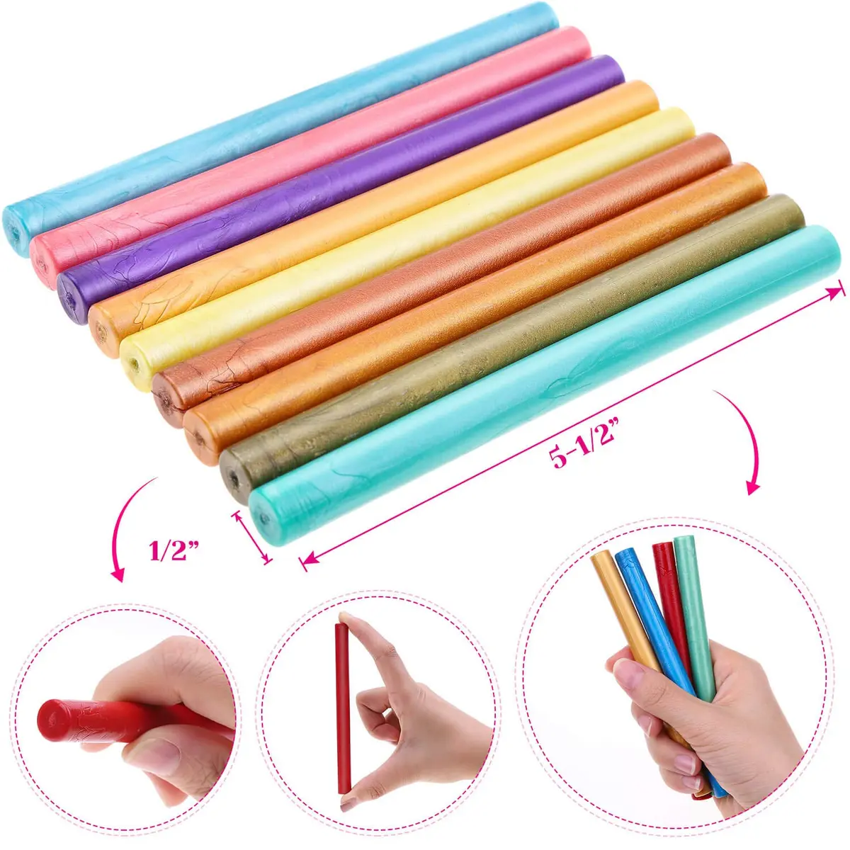 PAXCOO Wax Seal Sticks for Crafts & Letters, 26 Colors | Flame-Free, Quick Drying (70-120 chars) - view 5