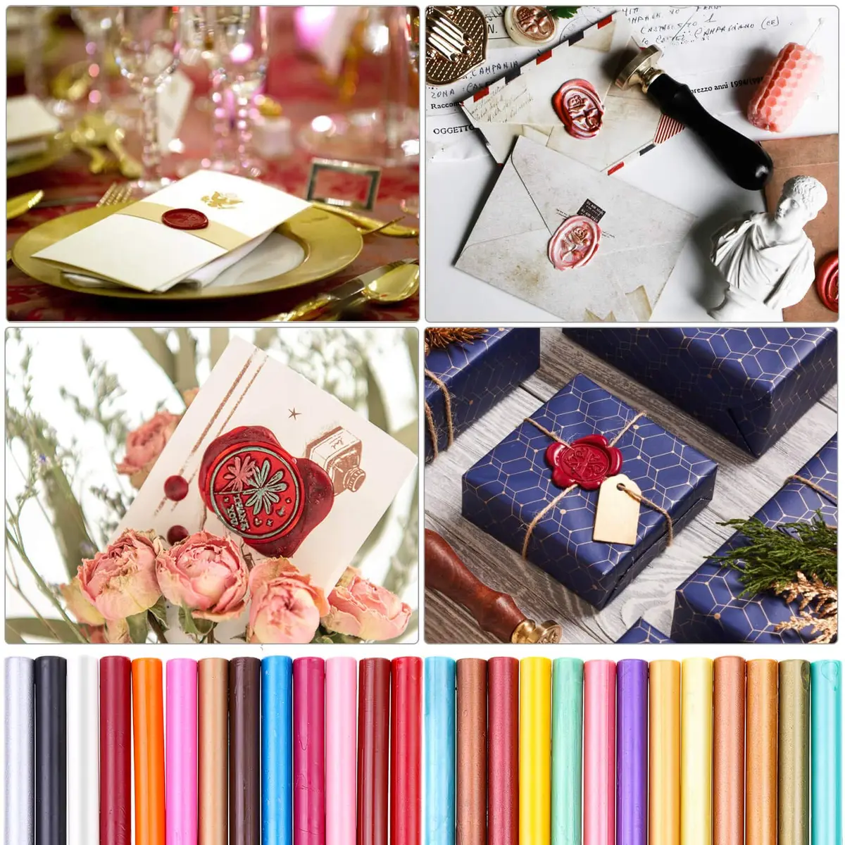 PAXCOO Wax Seal Sticks for Crafts & Letters, 26 Colors | Flame-Free, Quick Drying (70-120 chars) - view 7