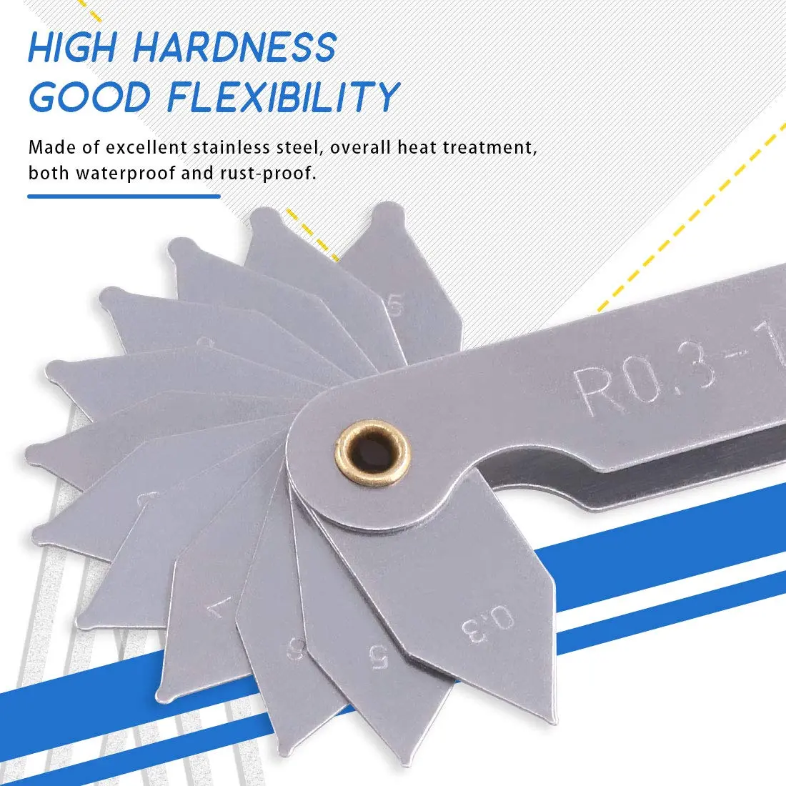 Glarks Radius Gauge Set R0.3-25mm (4-Pack) | Precision Measuring Tool for Machinists - view 4