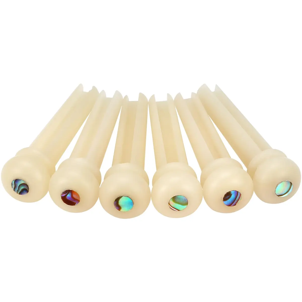 Blisstime 6pcs Unbleached Guitar Bone Bridge Pins Natural Bone Color | Improve Tone & Appearance - main product image