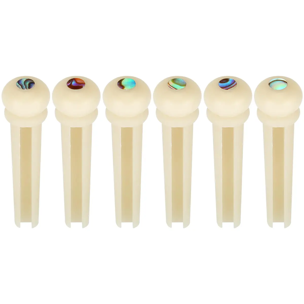 Blisstime 6pcs Unbleached Guitar Bone Bridge Pins Natural Bone Color | Improve Tone & Appearance - view 3