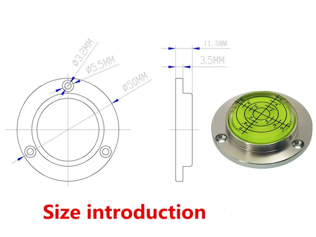 XMLEI Mini Round Spirit Level 50mm (2") Green | Accurate Horizontal Measurement - view 5