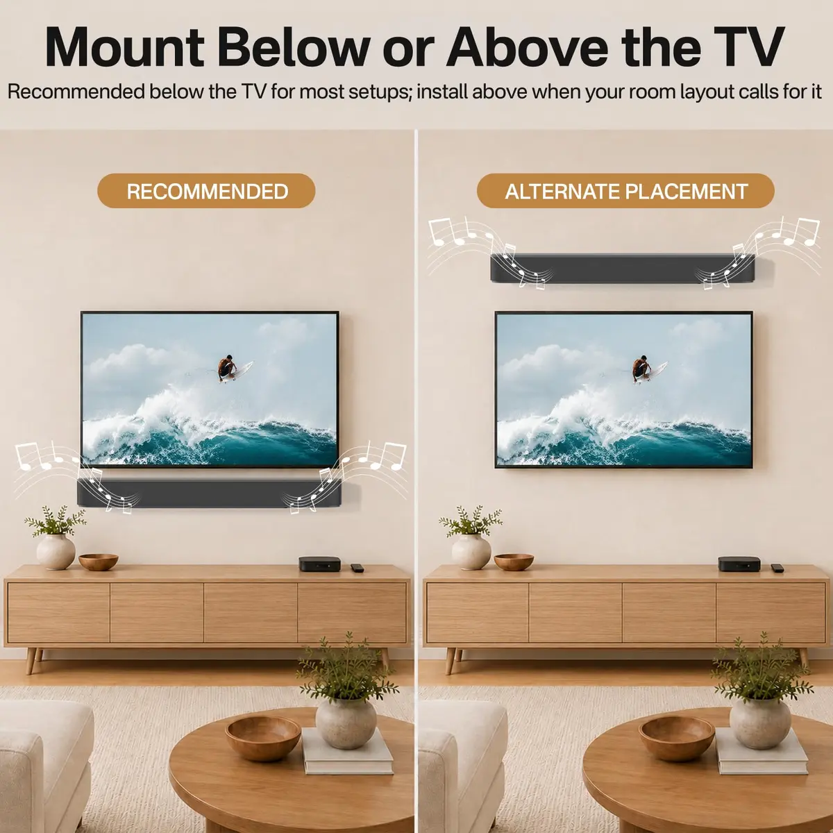 notiela Soundbar Mount for Sonos Beam Wall Mount, Black | Easy Install & Space-Saving - view 6