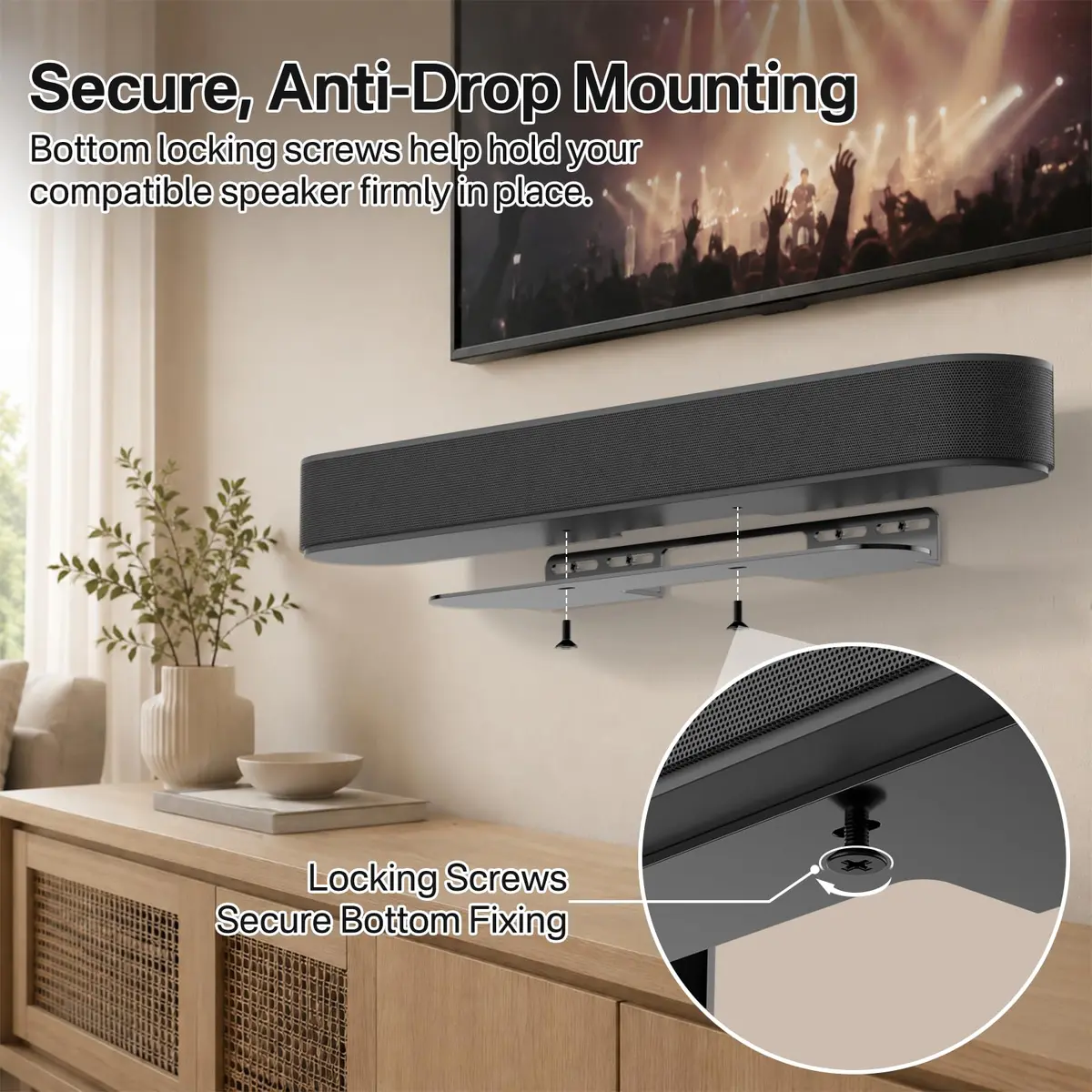 notiela Soundbar Mount for Sonos Beam Wall Mount, Black | Easy Install & Space-Saving - view 3