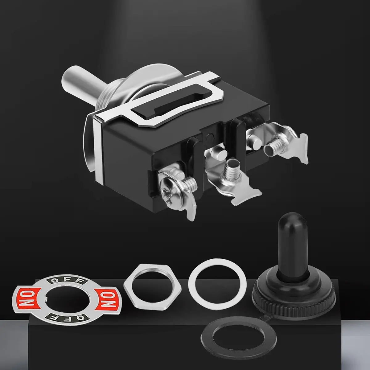 MUZHI 12V Toggle Switch 6 Pack | Heavy Duty 15A/20A SPDT Waterproof Rocker Switch for Marine and Industrial Use - view 6