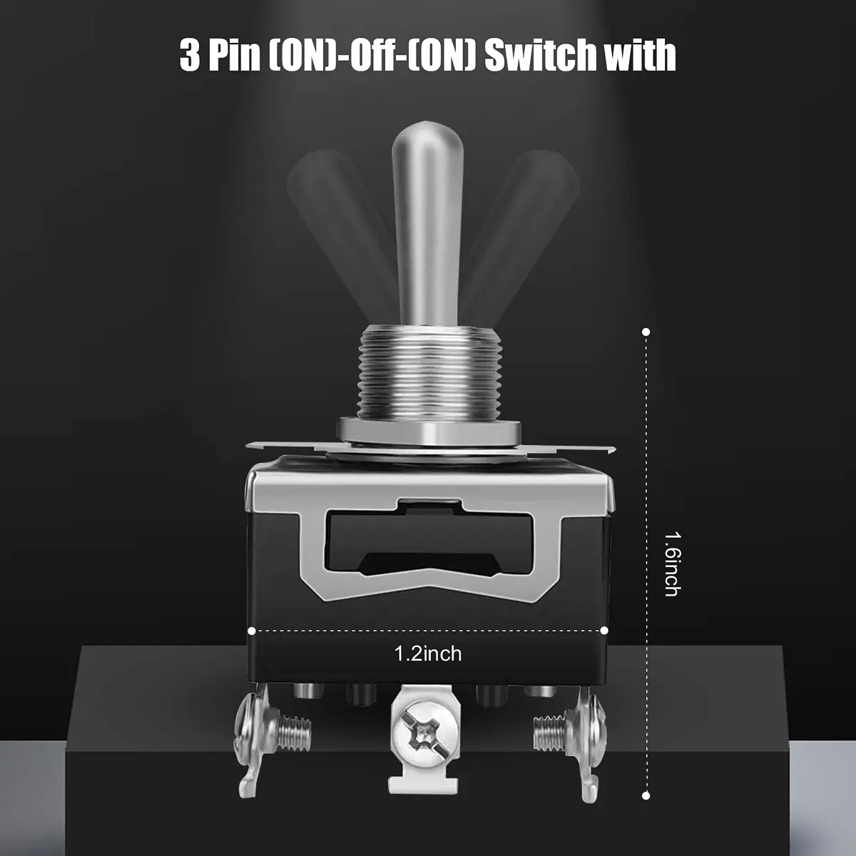 MUZHI 12V Toggle Switch 6 Pack | Heavy Duty 15A/20A SPDT Waterproof Rocker Switch for Marine and Industrial Use - view 2