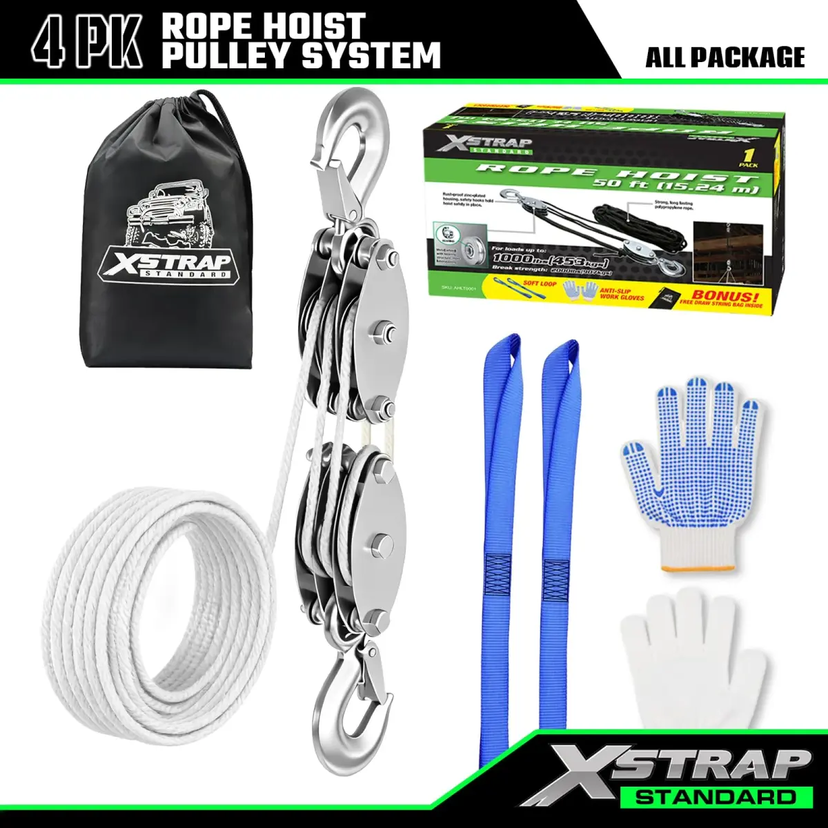 XSTRAP STANDARD Heavy-Duty Rope Hoist 15.24 m (50 ft) | 453 kg (1000 LB) Load Capacity - view 6