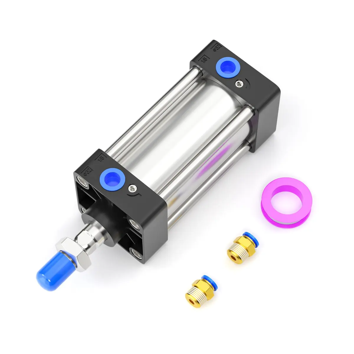 TAILONZ Pneumatic Air Cylinder 63mm Bore 50mm Stroke Double Action Aluminum (4" stroke, 63mm bore) | Corrosion & Impact Resistant - main product image