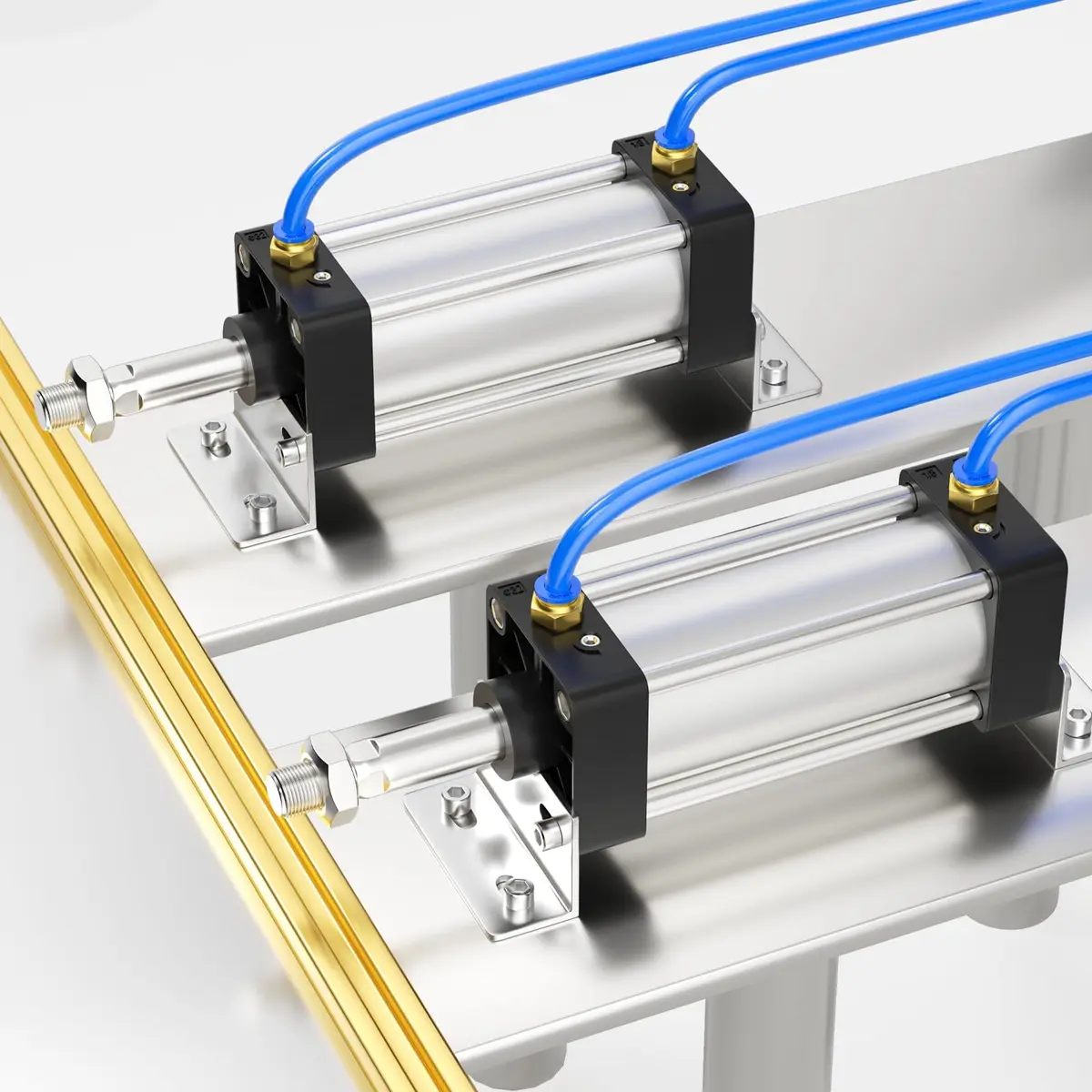 TAILONZ Pneumatic Air Cylinder 63mm Bore 50mm Stroke Double Action Aluminum (4" stroke, 63mm bore) | Corrosion & Impact Resistant - view 7