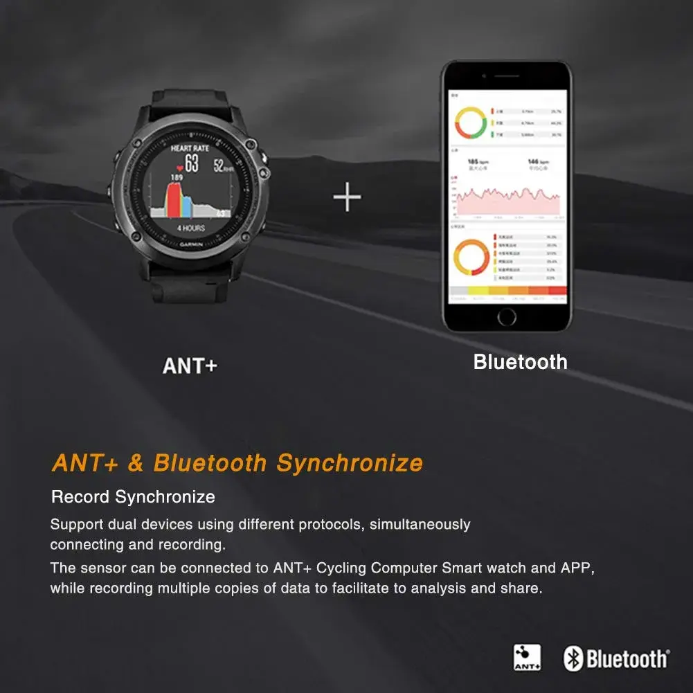 Magene S3+ Speed & Cadence Sensor | Wireless Bluetooth/ANT+ for Cycling Computers & Apps (Black) - view 3