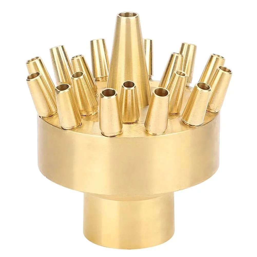 Fdit Copper Fountain Nozzle, 1 Inch Female Thread | Multi Hole Garden Water Fountain Spray Head for Pond Landscape - view 7