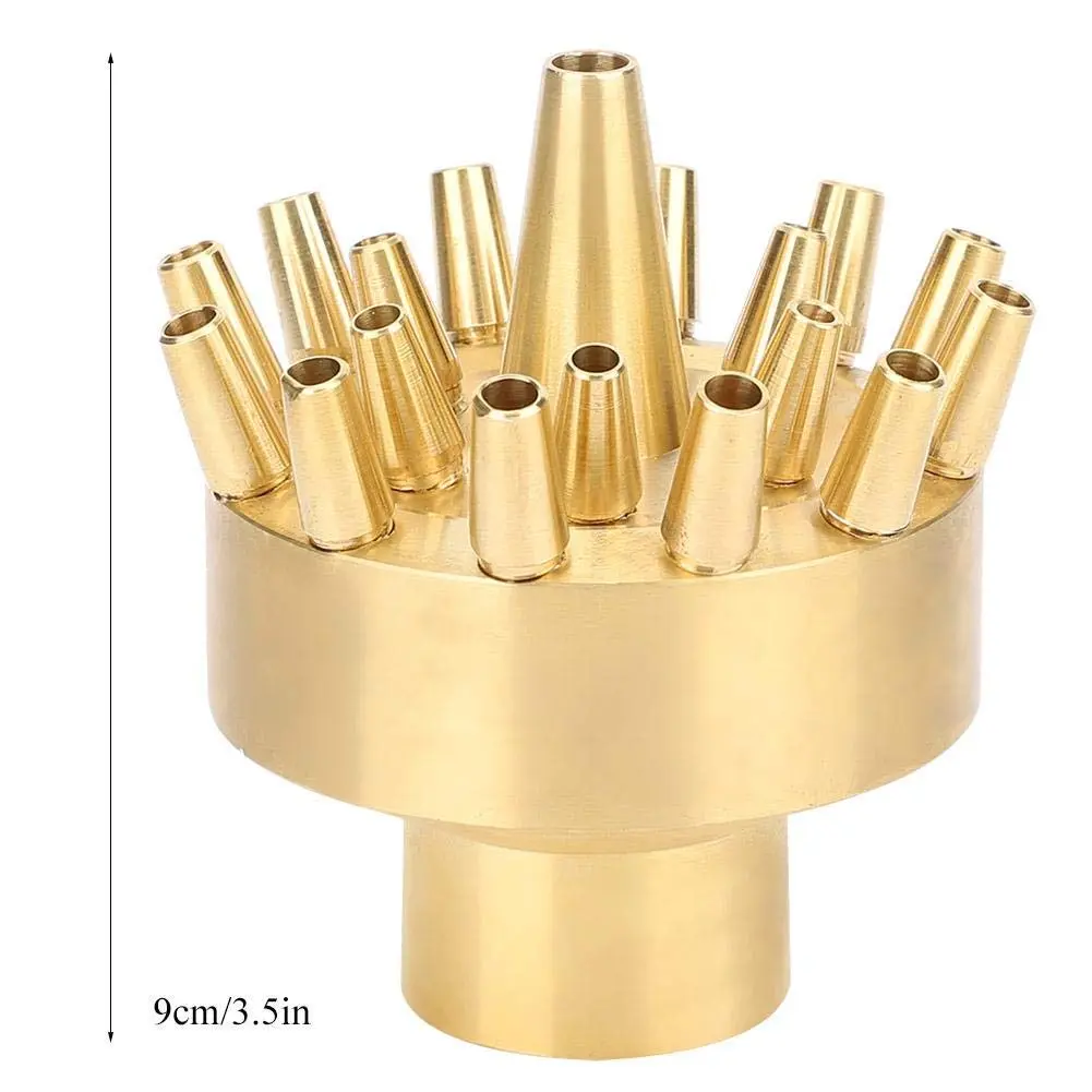 Fdit Copper Fountain Nozzle, 1 Inch Female Thread | Multi Hole Garden Water Fountain Spray Head for Pond Landscape - view 2