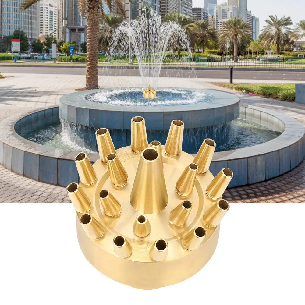 Fdit Copper Fountain Nozzle, 1 Inch Female Thread | Multi Hole Garden Water Fountain Spray Head for Pond Landscape - view 4