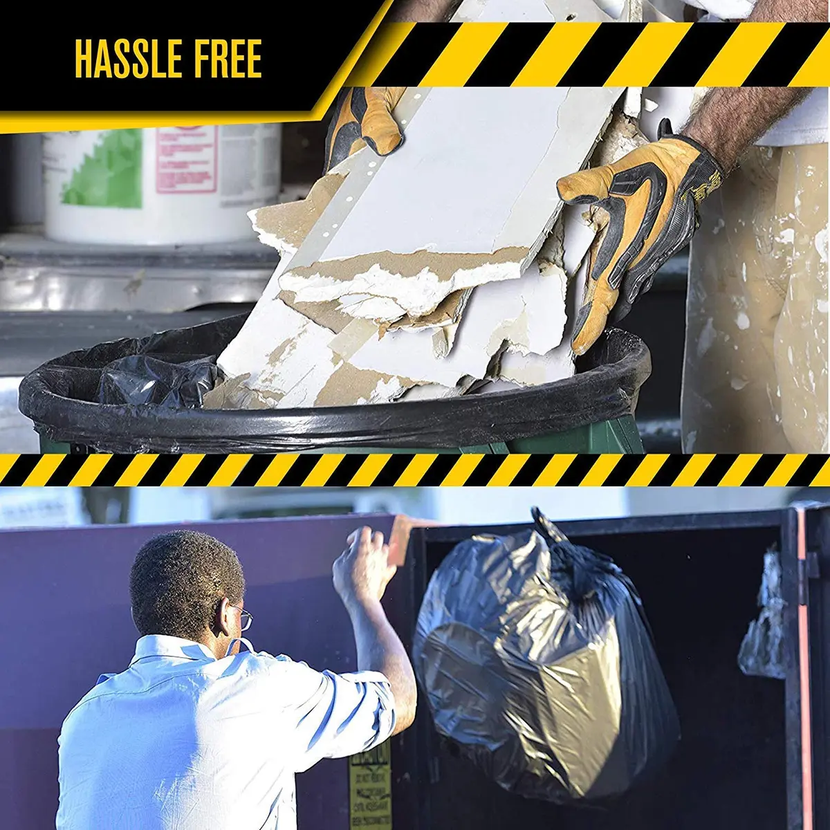 Ultrasac Heavy Duty 55 Gallon Contractor Bags | 40 Count, 3 MIL, Black, 38" x 58" - view 4