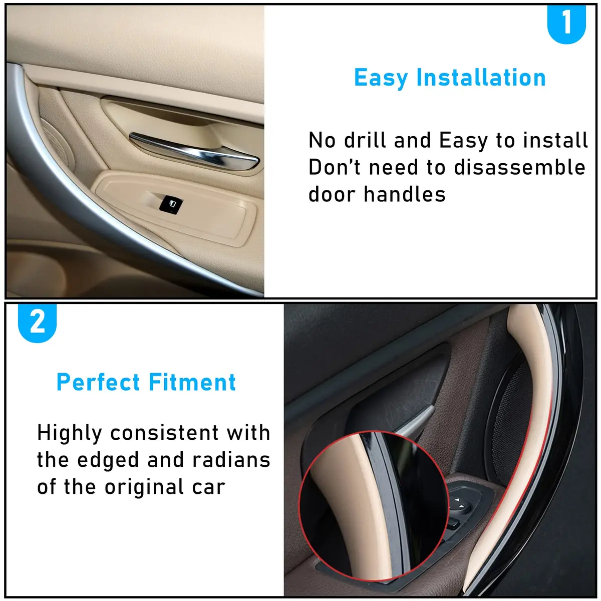 TTCR-II Compatible with BMW 3 Series F30 Door Handle Covers 4 Series | Car Exterior Handle Wraps - view 6