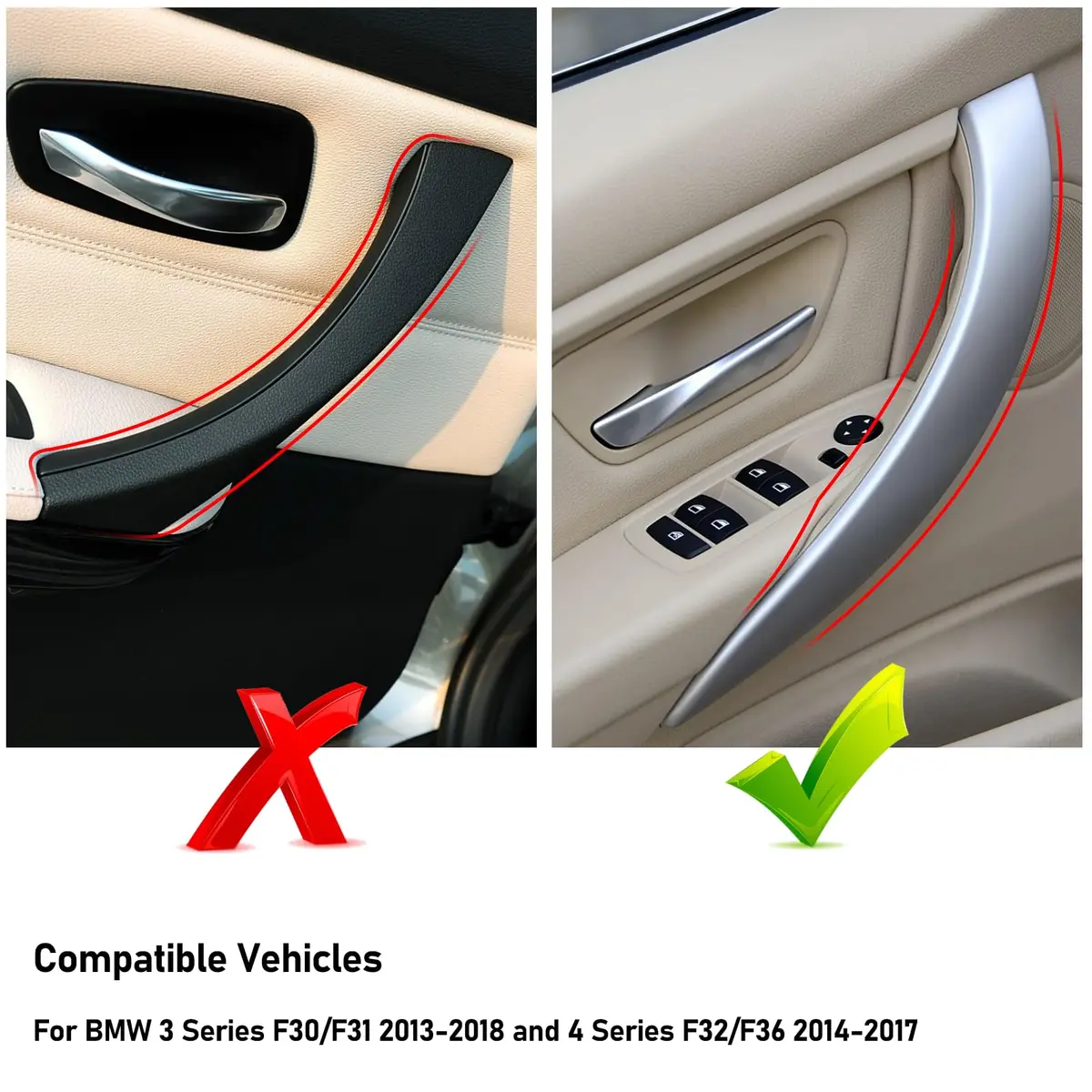 TTCR-II Compatible with BMW 3 Series F30 Door Handle Covers 4 Series | Car Exterior Handle Wraps - view 2