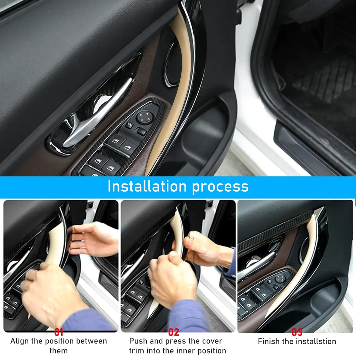 TTCR-II Compatible with BMW 3 Series F30 Door Handle Covers 4 Series | Car Exterior Handle Wraps - view 4