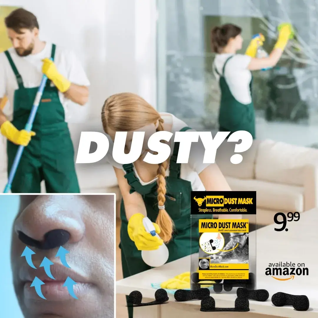 MICRO DUST MASK Black 10 Pack Respirator | Non-NIOSH Approved Nasal Filter for Minor Dust - view 9