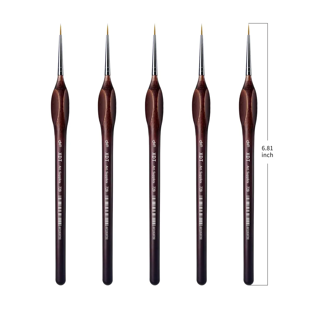 XDT Art Supplies Micro Detail Paint Brush Set 5 Piece #00000 | Fine Detailing for Acrylic, Watercolor & Oil - view 2