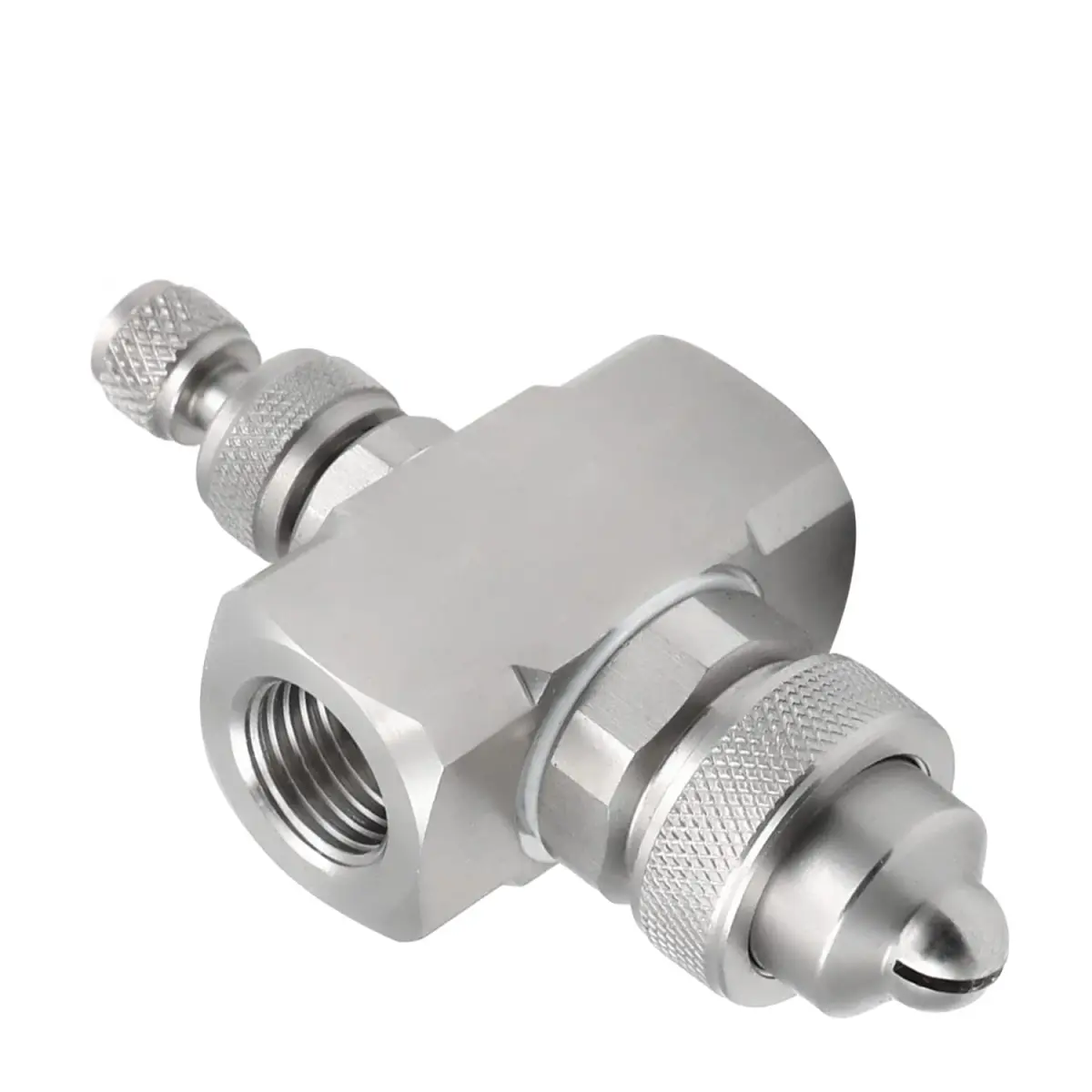 MroMax 1/4BSPT Female Thread Air Atomizing Nozzle 80 Degree Siphon Fan-Shape Spray Tip | Stainless Steel - main product image