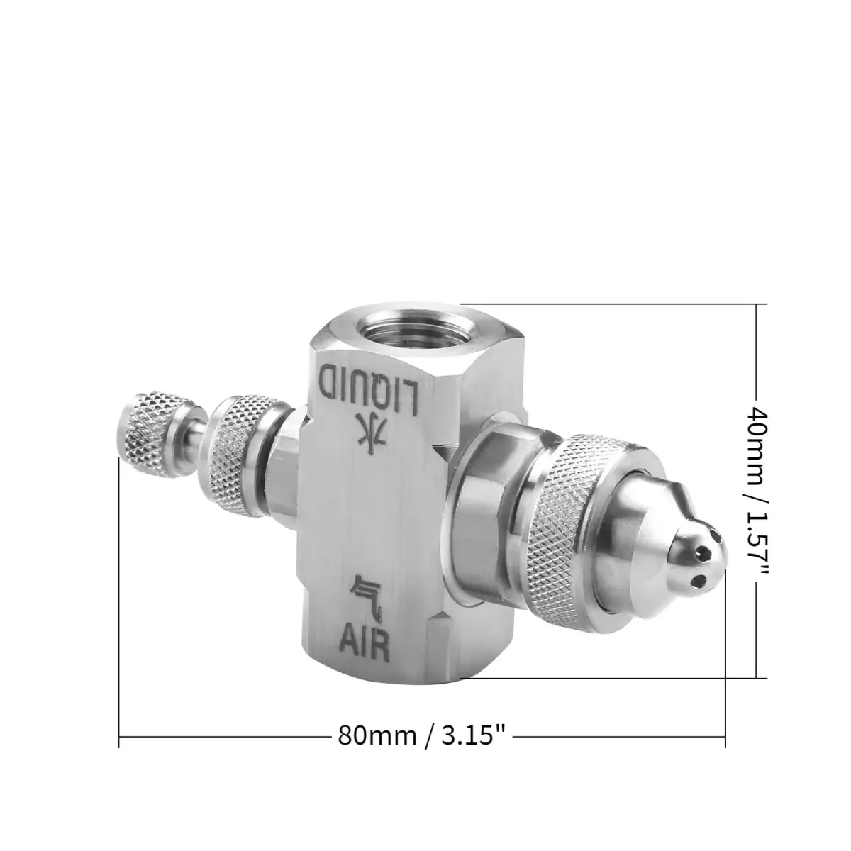 MroMax 1/4" BSP Female Thread Air Atomizing Mist Nozzle 70 Degree Round Spray | Stainless Steel - view 2