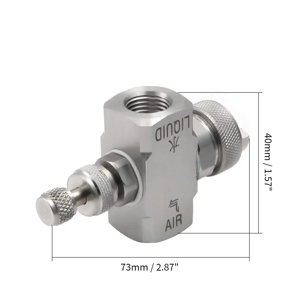 MroMax 1/4" BSPT Female Thread Air Atomizing Nozzle 80 Degree Mix Type Spray Tip Nozzles | Stainless Steel Misting Nozzle - view 2