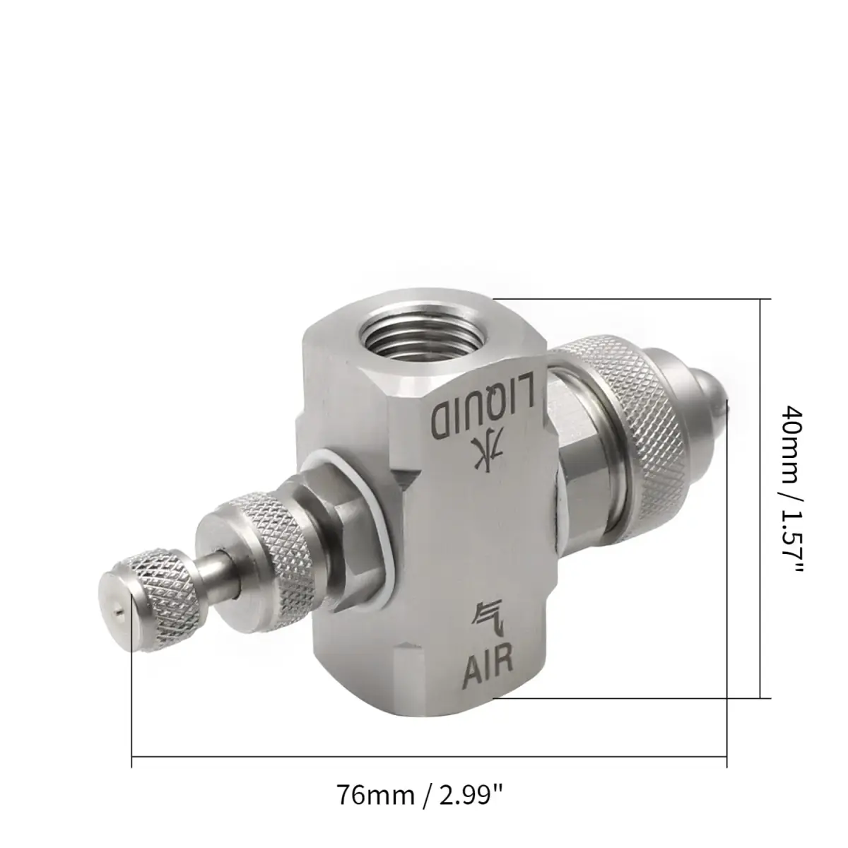 MroMax 1/4BSP Female Thread Air Atomizing Mist Nozzle 304 Stainless Steel | 130 Degree Round Spray - view 2