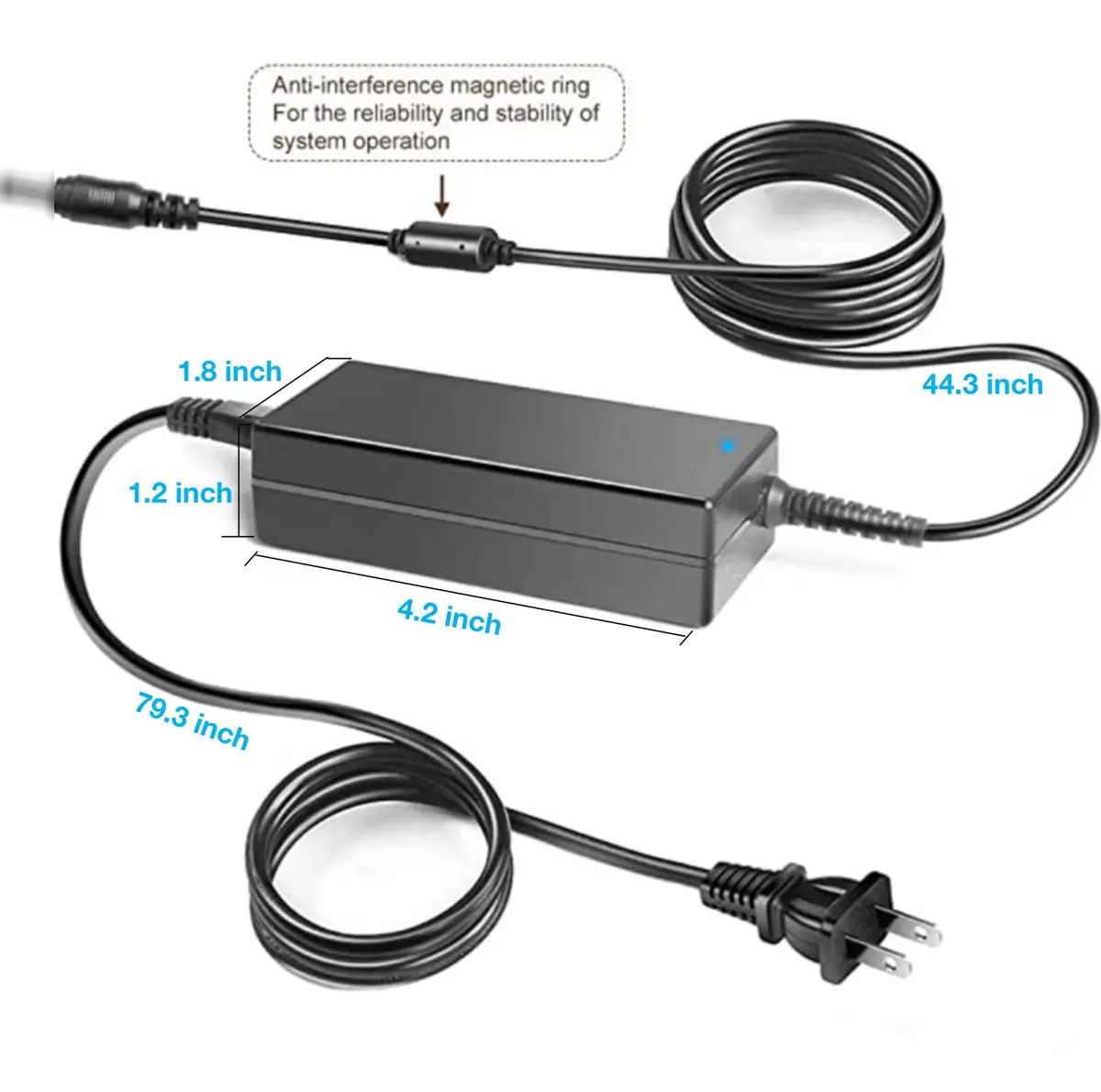 Kircuit 20V AC/DC Adapter for Bose Soundbar Solo 5 | 30W Power Supply, Portable, Black - view 2
