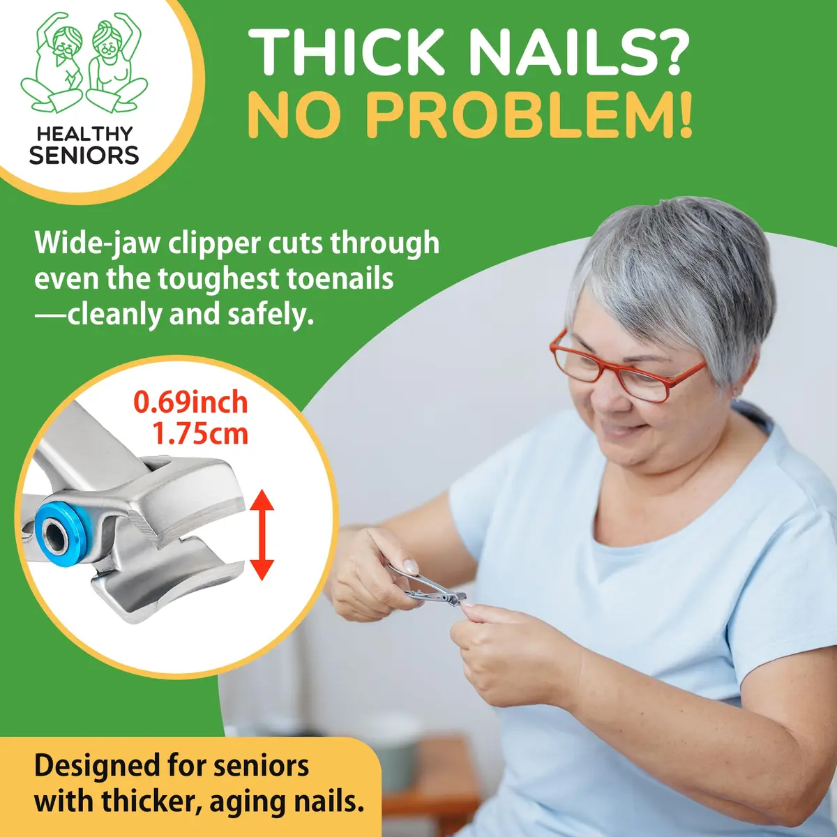 Healthy Seniors 360° Swivel Clipper Set for Diabetics and Weak Hands | Pain-Free Nail Care (70-120 chars) - view 4
