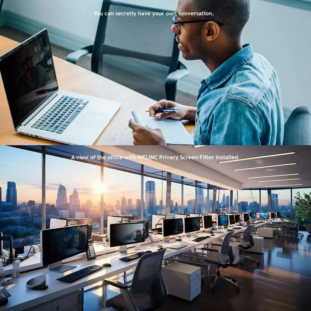 WELINC 24 Inch - 16:9 Aspect Ratio - Computer Privacy Screen Filter for Widescreen Monitor - Anti-Glare - Anti-Scratch Protector Film - Protects Your Eyes from Harmful Glare and Blue Light | 24 inch Widescreen (16:9) - view 6