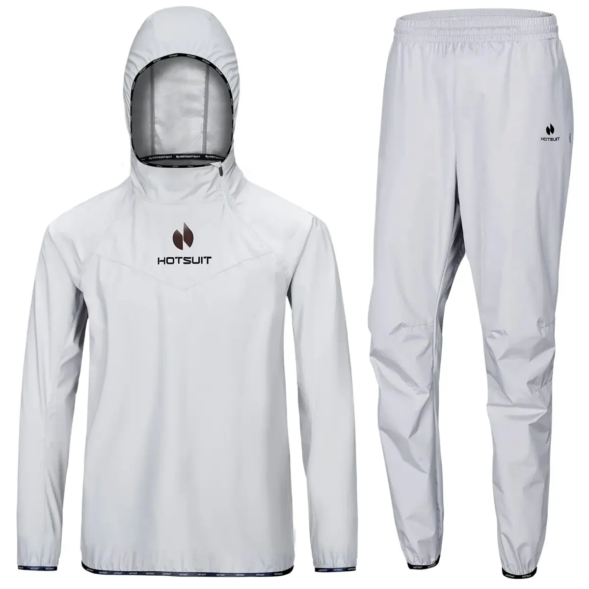 HOTSUIT Men's Sauna Suit - A. Light Gray Jacket & Pants, 4X-Large for Weight Loss & Gym Workouts - main product image