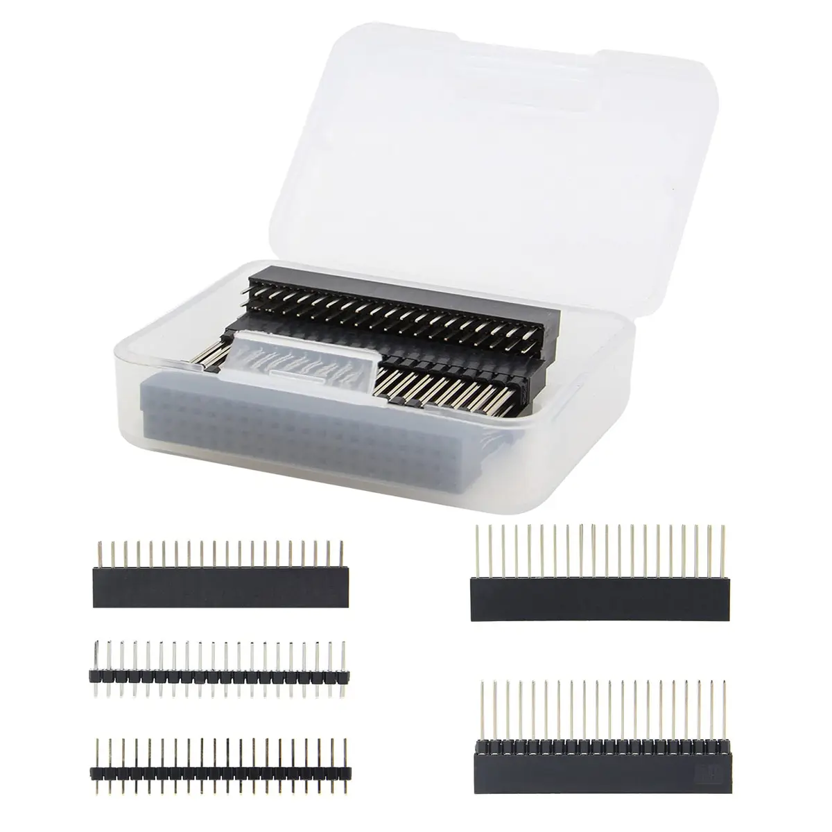 Geekworm 2x20 40 Pin GPIO Stacking Female Header Kit for Raspberry Pi | 10-Piece Set for DIY Electronics - main product image