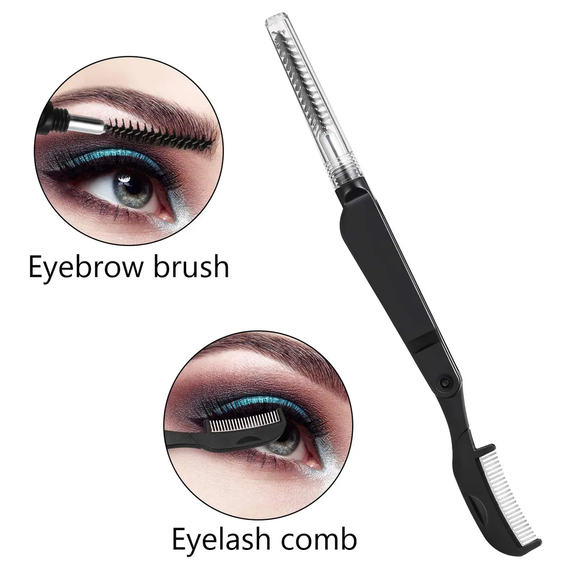 Boao 4 Pcs Eyelash Separator Tool Kit Foldable Eyelash and Eyebrow Combs | Stainless Steel & Plastic, Compact & Travel-Friendly - view 2