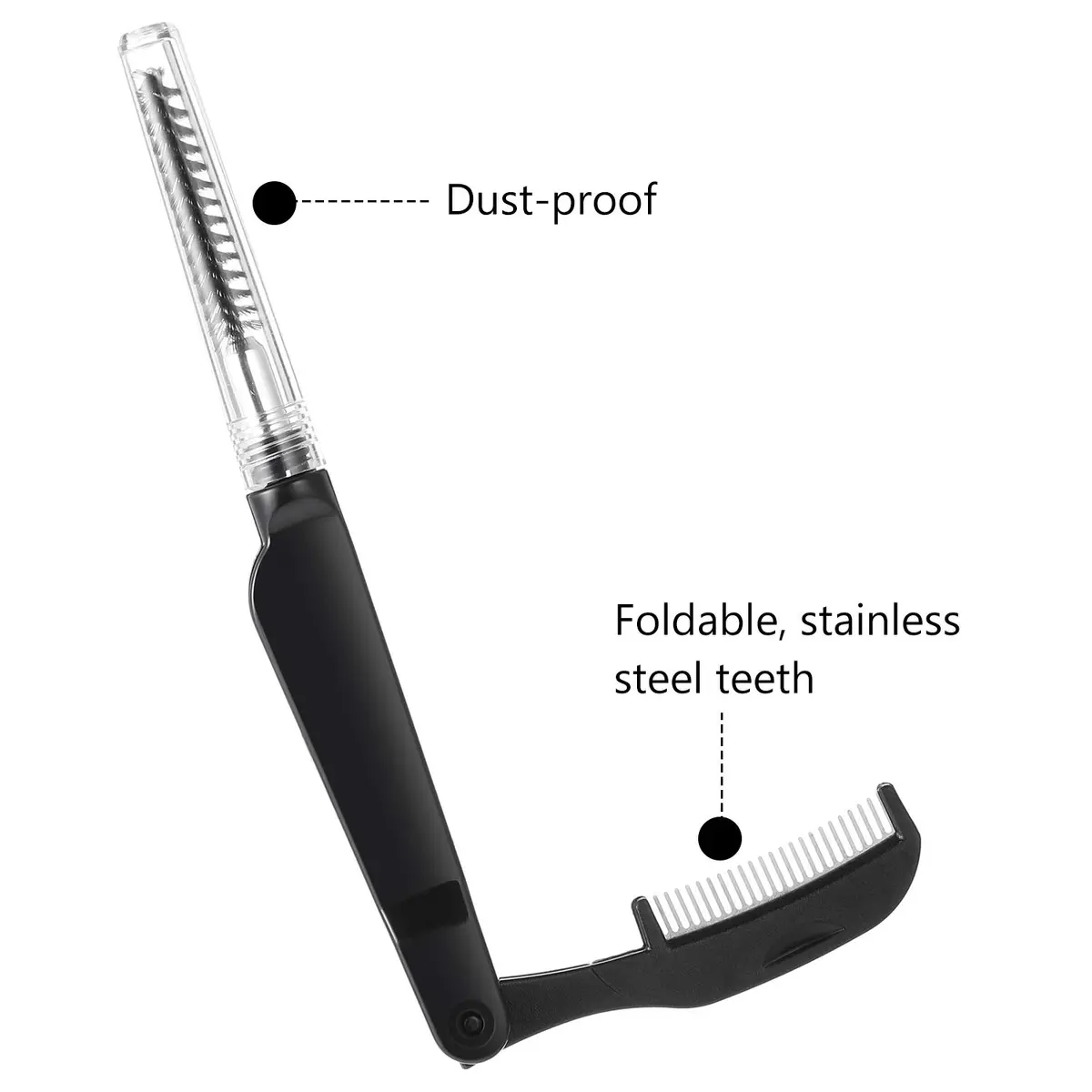 Boao 4 Pcs Eyelash Separator Tool Kit Foldable Eyelash and Eyebrow Combs | Stainless Steel & Plastic, Compact & Travel-Friendly - view 3