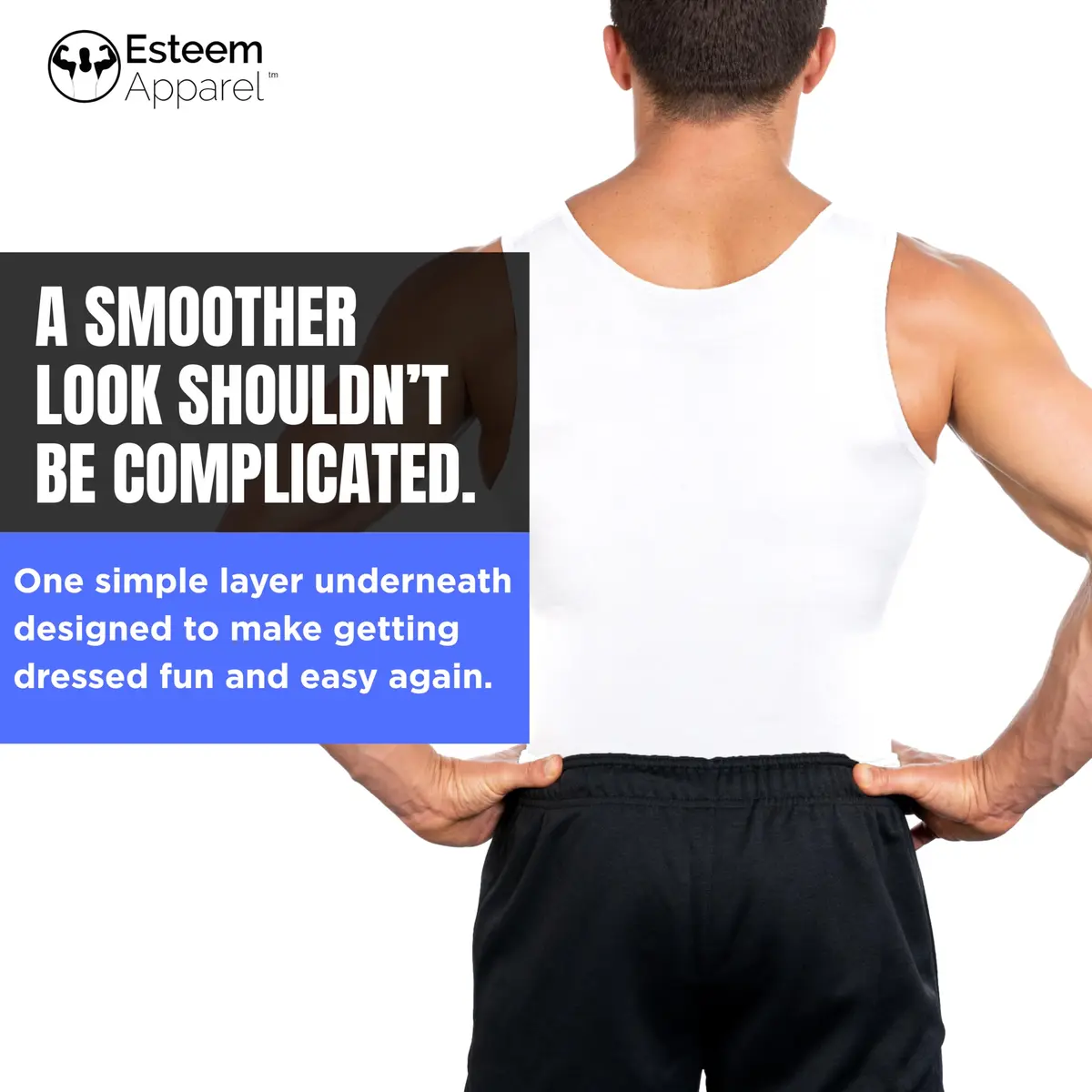 Esteem Apparel Max Gynecomastia Compression Shirt for Men (White, Large) | Slimming Chest & Abs Support - view 7