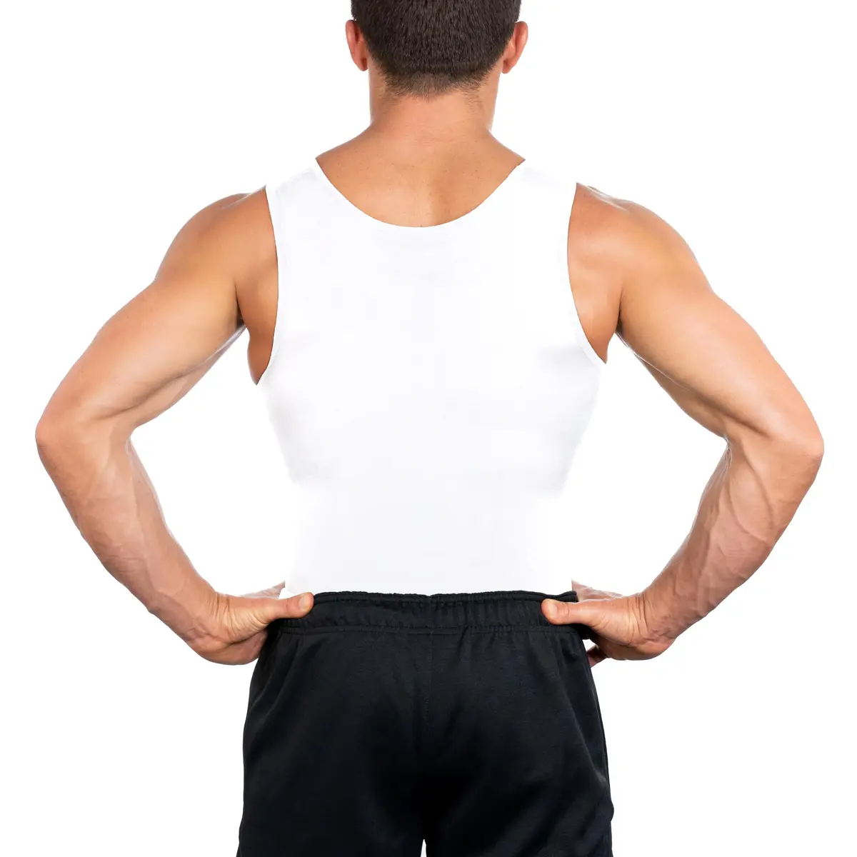Esteem Apparel Max Gynecomastia Compression Shirt for Men (White, Large) | Slimming Chest & Abs Support - view 9