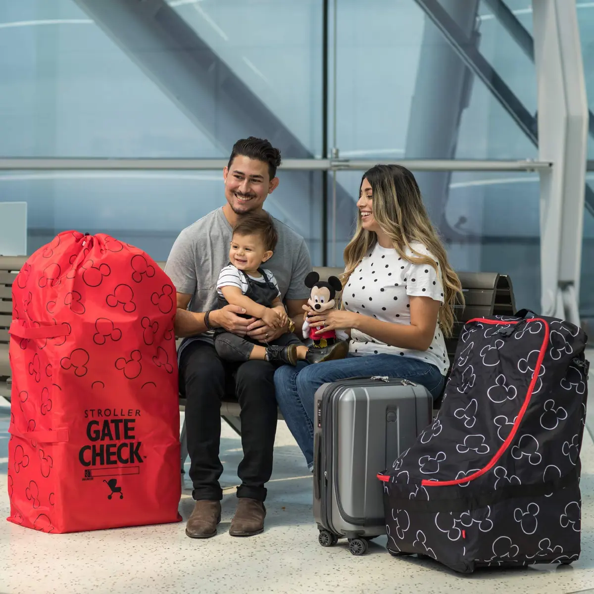 J.L. Childress Disney Baby Gate Check Travel Bag for Standard & Double Strollers | Disney Mickey Mouse Red - view 6