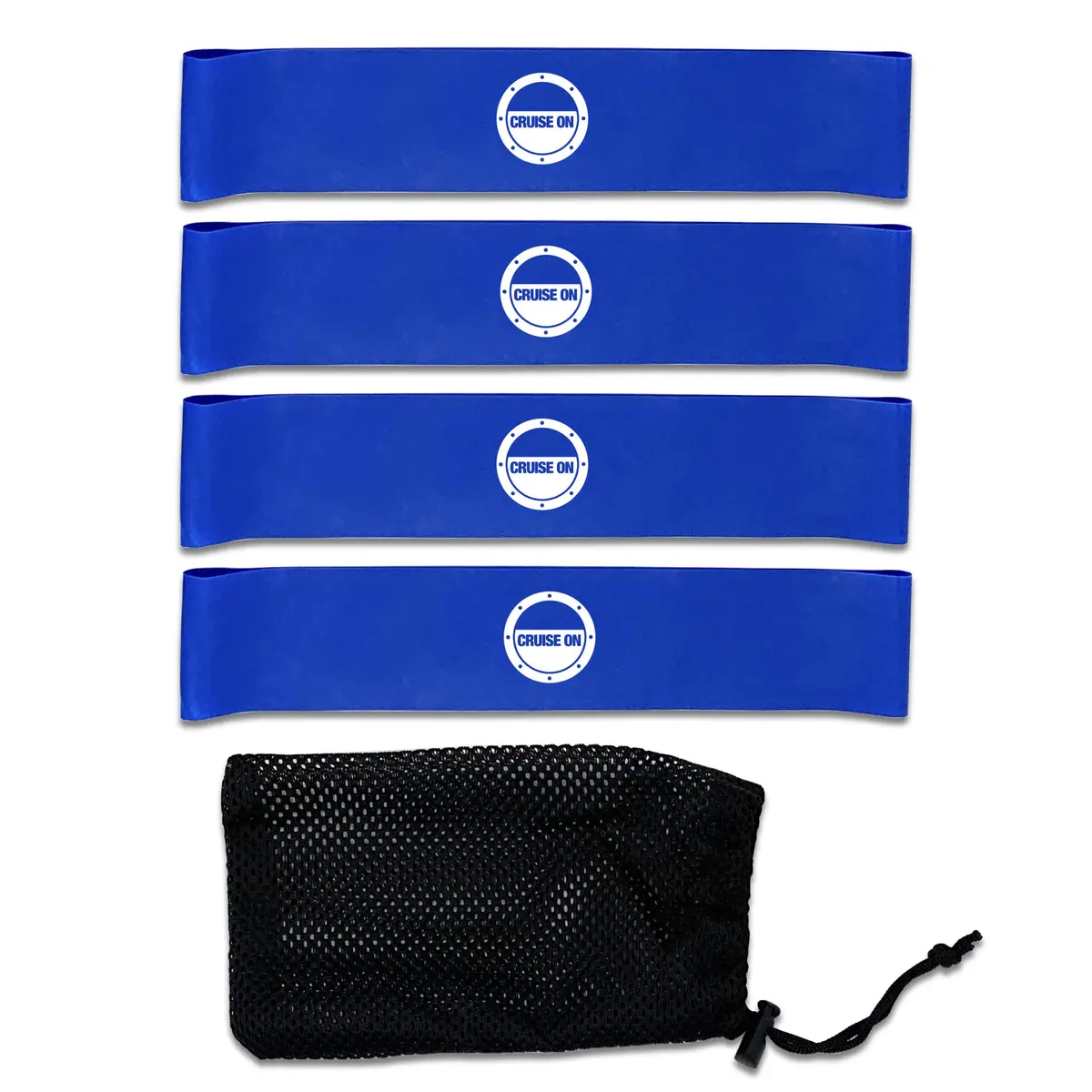 Cruise On Towel Bands for Cruise Chairs, 4 Pack, Blue | Flexible Latex Towel Holders for Beach & Pool - view 7