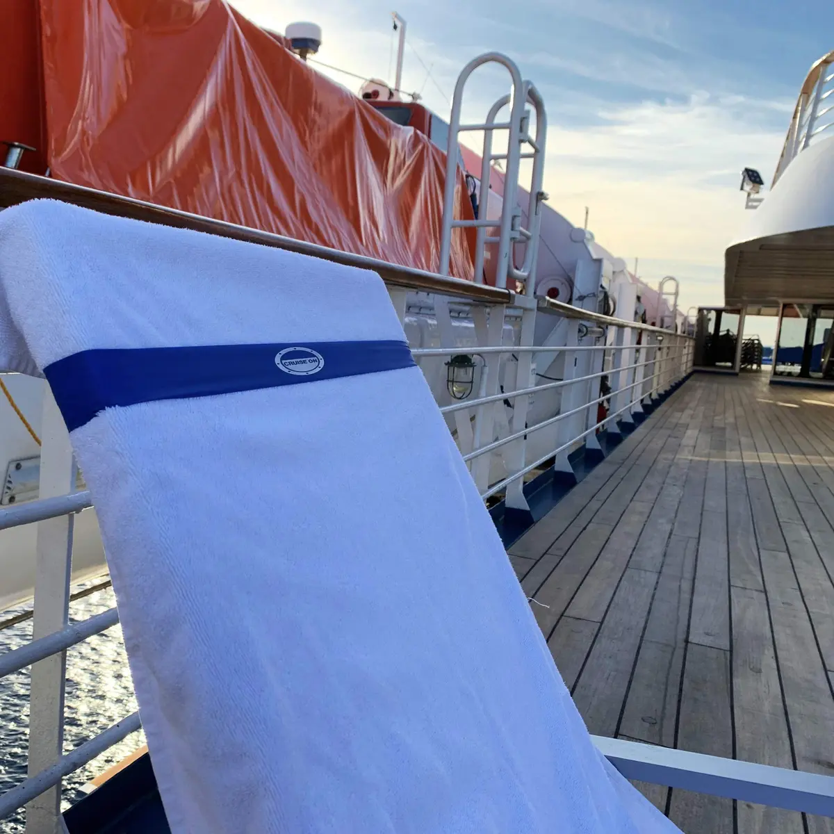 Cruise On Towel Bands for Cruise Chairs, 4 Pack, Blue | Flexible Latex Towel Holders for Beach & Pool - view 2