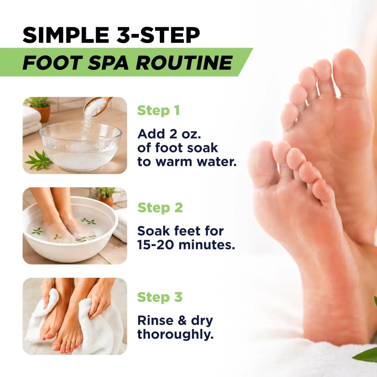 FOOT CURE Tea Tree Oil Epsom Salt Foot Soak 473ml (16 Fl Oz) | Softens Calluses & Refreshes Tired Feet - view 4