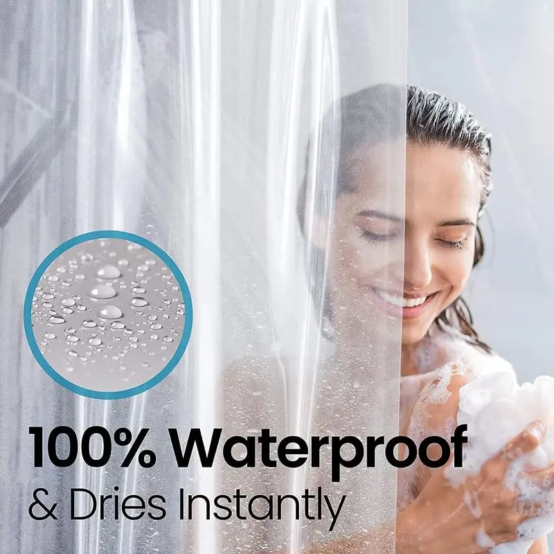 LiBa Shower Curtain PEVA 8G 36x72 Inch Waterproof Clear | Water-Resistant Bathroom Essential - view 8