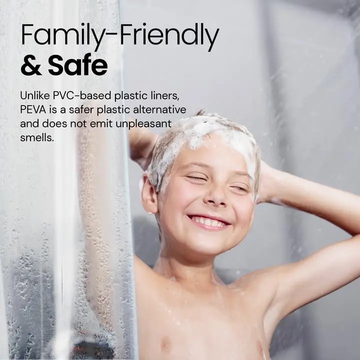LiBa Shower Curtain PEVA 8G 36x72 Inch Waterproof Clear | Water-Resistant Bathroom Essential - view 9