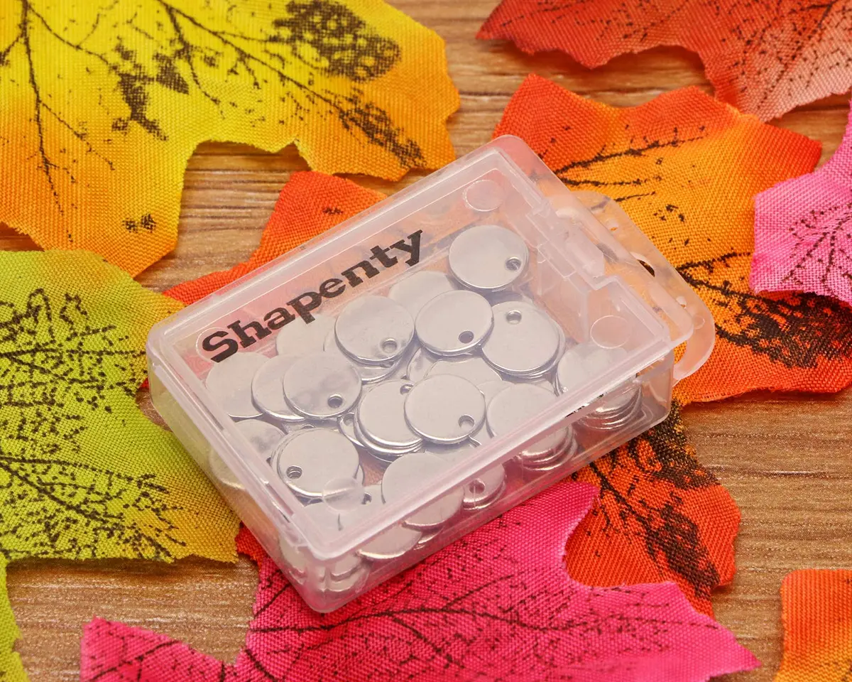 Shapenty Small Round Stainless Steel Flat Blank Stamping Tag Pendants 8MM | DIY Jewelry Charms - view 6