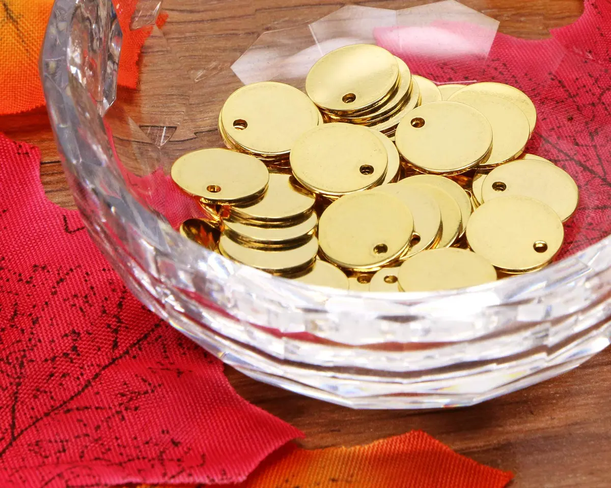 Shapenty Small Round Stainless Steel Flat Blank Stamping Tag Pendants 10MM | DIY Jewelry Charms - view 4