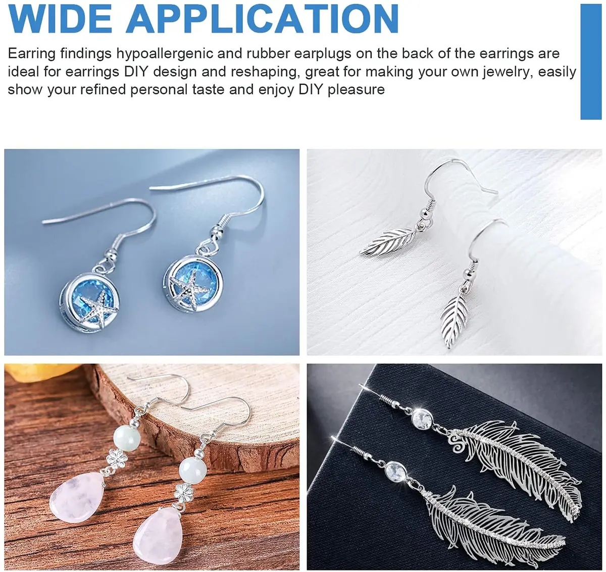 MENKEY Sterling Silver Earring Hooks 120 PCS | Hypoallergenic Jewelry Findings for DIY - view 5